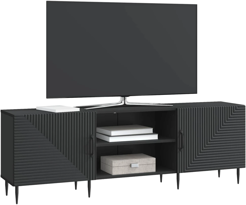 TV staliukas Televizoriaus spintelė 150 x 31 x 50 cm Juoda Apdirbta mediena