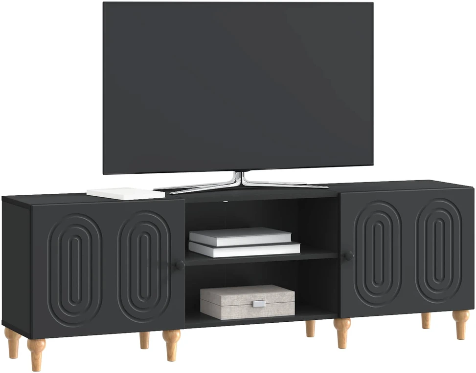 TV staliukas Televizoriaus spintelė 150 x 31 x 50 cm Juoda Apdirbta mediena