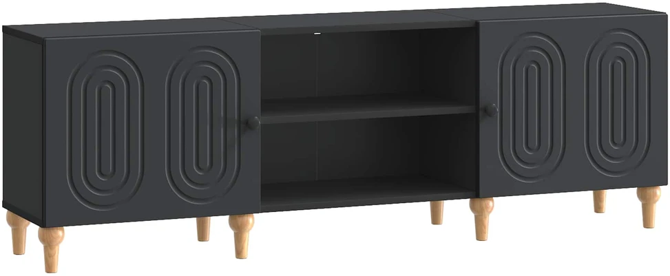 TV staliukas Televizoriaus spintelė 150 x 31 x 50 cm Juoda Apdirbta mediena