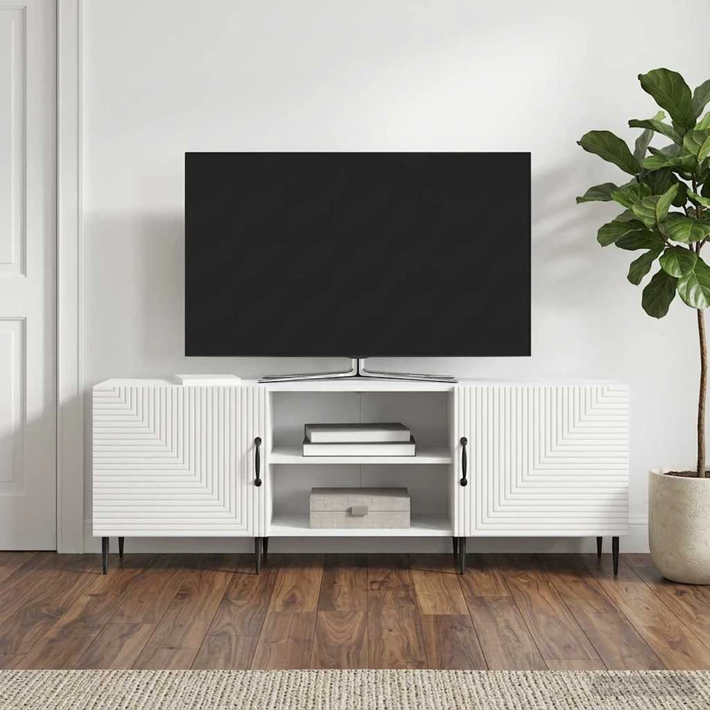 TV staliukas Televizoriaus spintelė 150 x 31 x 50 cm Itin blizgi balta
