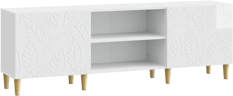 TV staliukas Televizoriaus spintelė 150 x 31 x 50 cm Itin blizgi balta