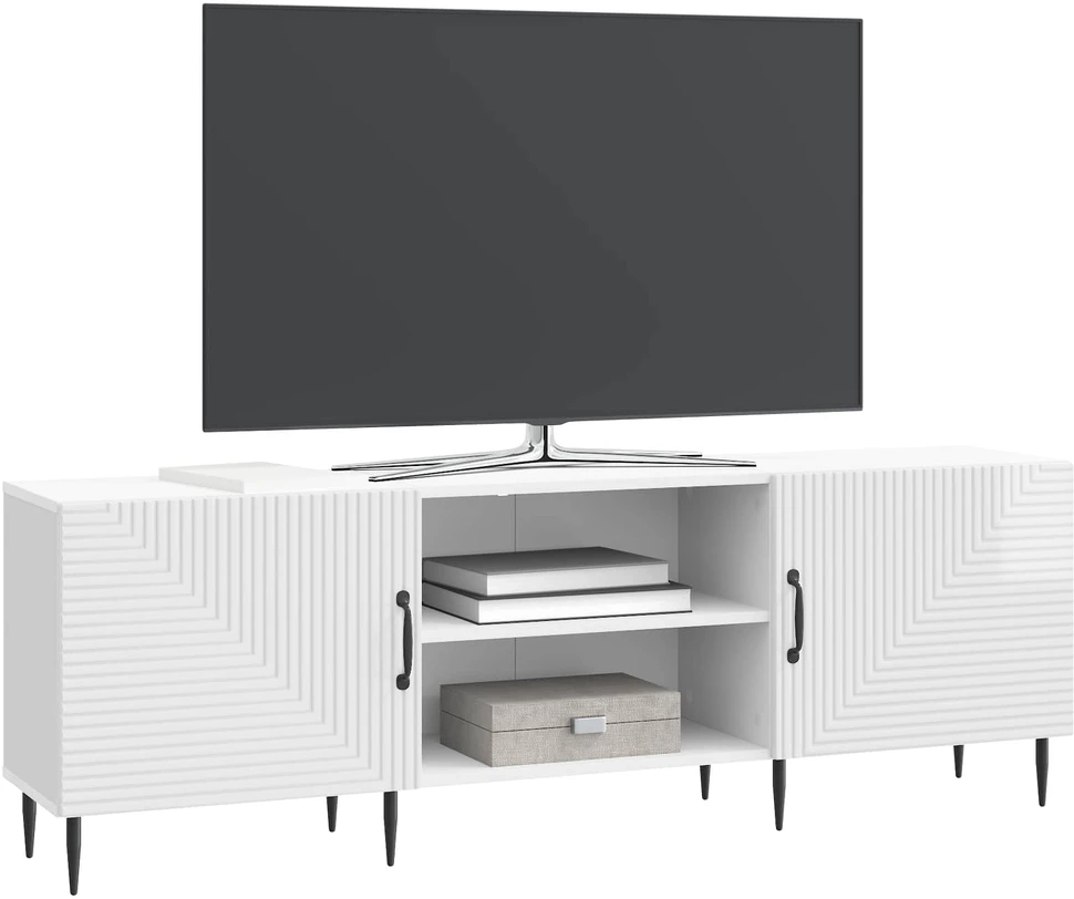 TV staliukas Televizoriaus spintelė 150 x 31 x 50 cm Itin blizgi balta