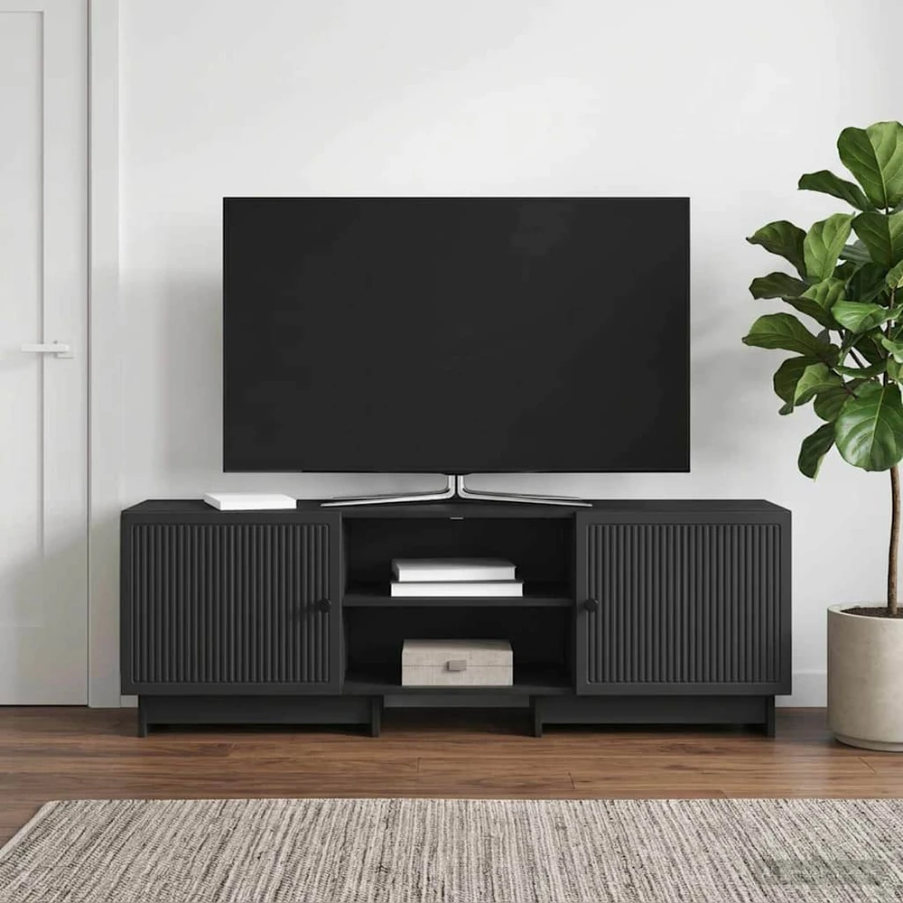 TV staliukas Televizoriaus spintelė 150 x 31 x 50 cm Juoda Dirbtinė mediena