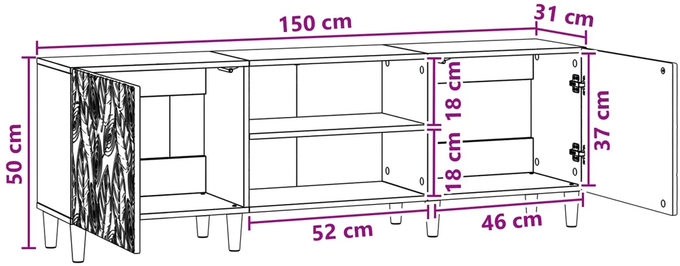 Televizoriaus spintelė 150 x 31 x 50 cm Pilka Sonoma