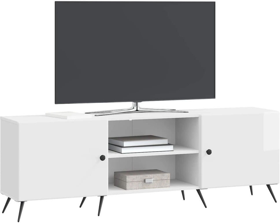 TV staliukas Televizoriaus spintelė 150 x 31 x 50 cm Itin blizgi balta