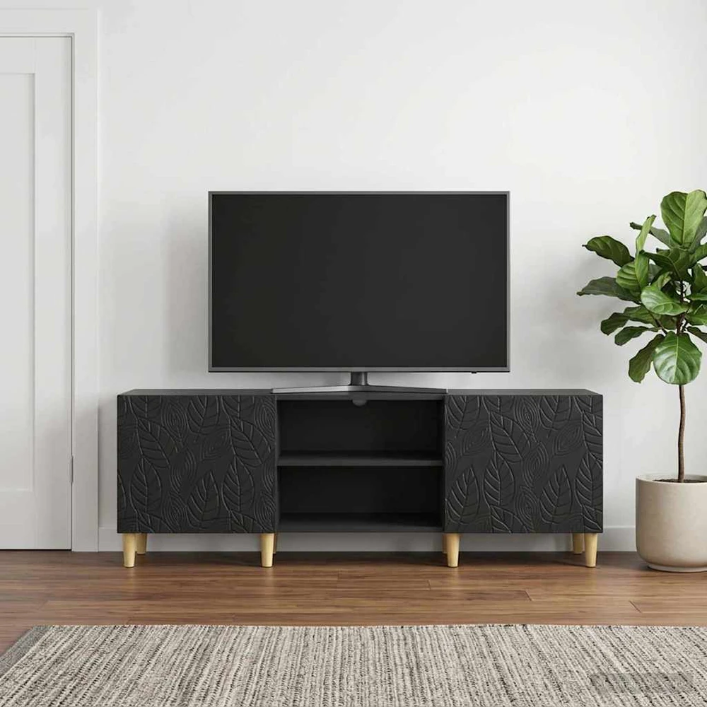 TV staliukas Televizoriaus spintelė 150 x 31 x 50 cm Juoda Apdirbta mediena