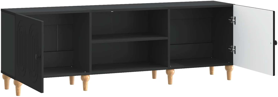 TV staliukas Televizoriaus spintelė 150 x 31 x 50 cm Juoda Apdirbta mediena