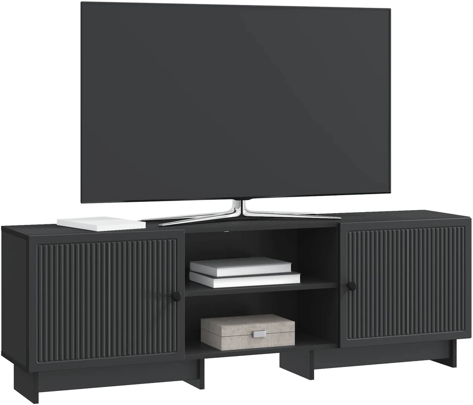 TV staliukas Televizoriaus spintelė 150 x 31 x 50 cm Juoda Dirbtinė mediena