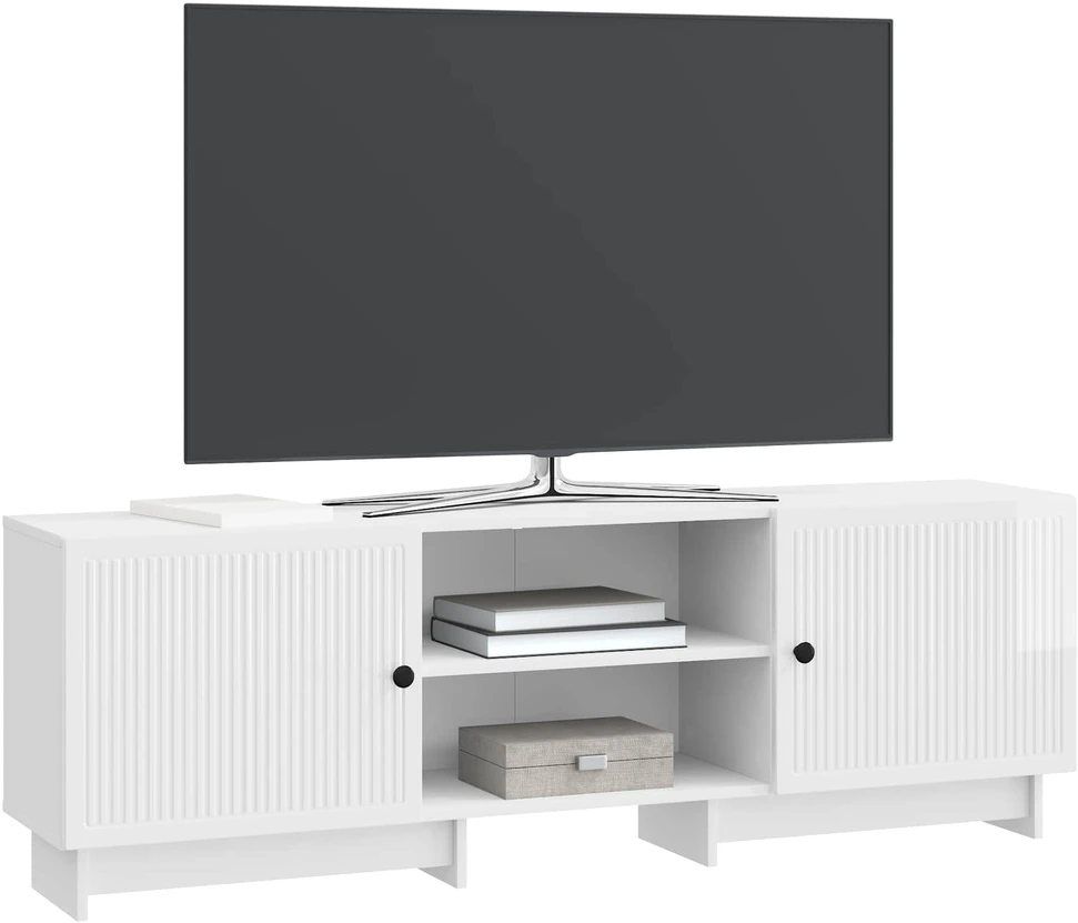 TV staliukas Televizoriaus spintelė 150 x 31 x 50 cm Itin blizgi balta