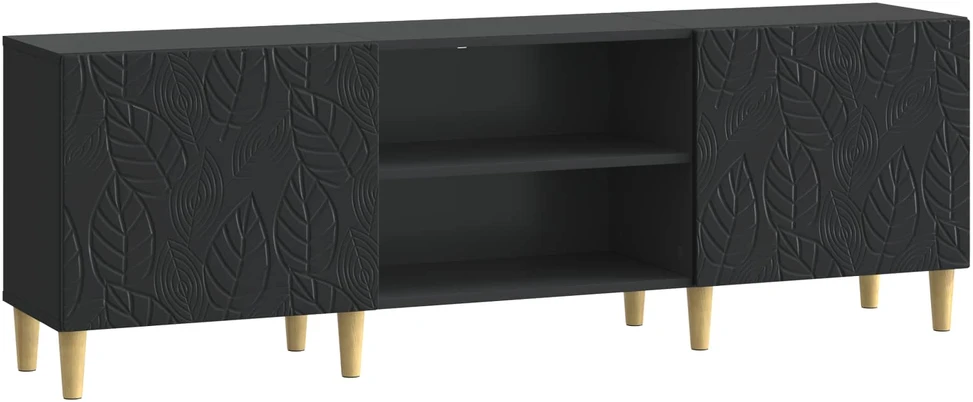 TV staliukas Televizoriaus spintelė 150 x 31 x 50 cm Juoda Apdirbta mediena