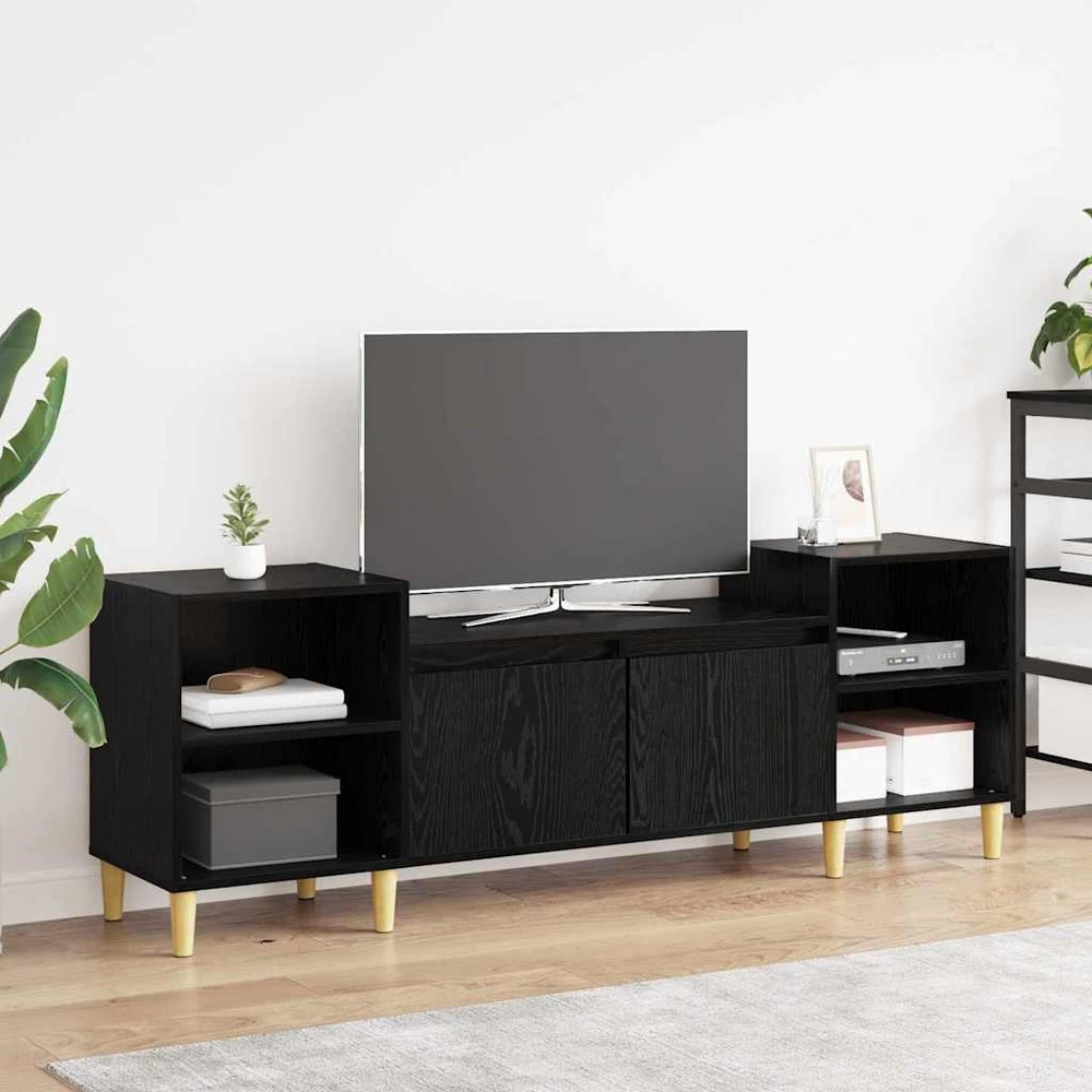 TV staliukas Televizoriaus spintelė 160 x 35 x 55 cm Juodas ąžuolas