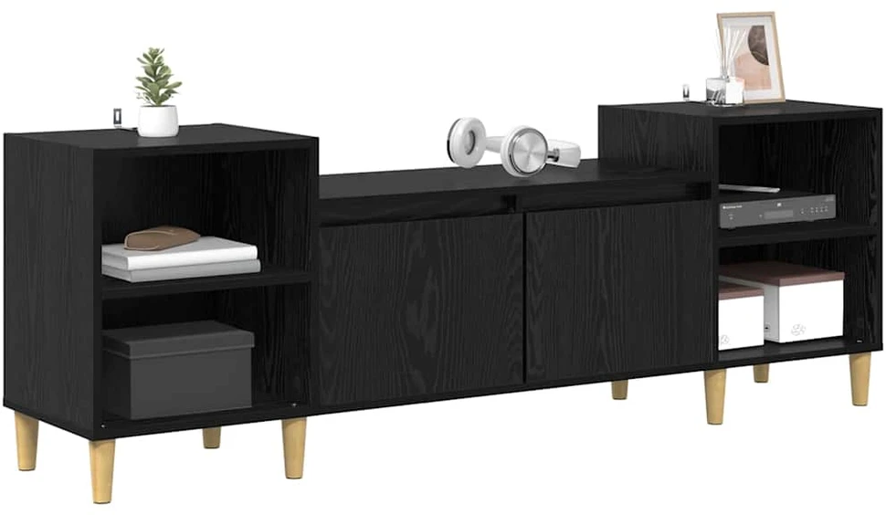 TV staliukas Televizoriaus spintelė 160 x 35 x 55 cm Juodas ąžuolas