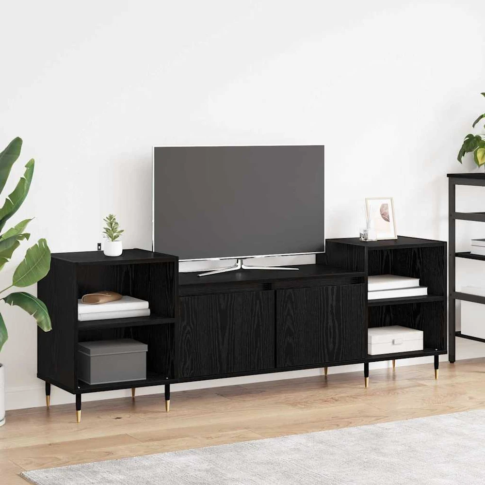 TV staliukas Televizoriaus spintelė 160 x 35 x 55 cm Juodas ąžuolas