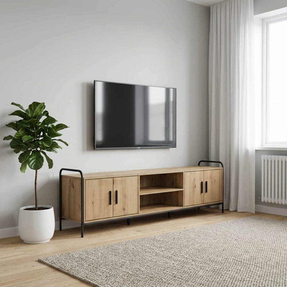 TV staliukas Televizoriaus spintelė 167,5 x 33 x 50 cm Artisano ąžuolo