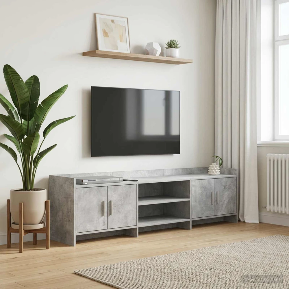 TV staliukas Televizoriaus spintelė 168 x 33 x 47 cm Betono pilka