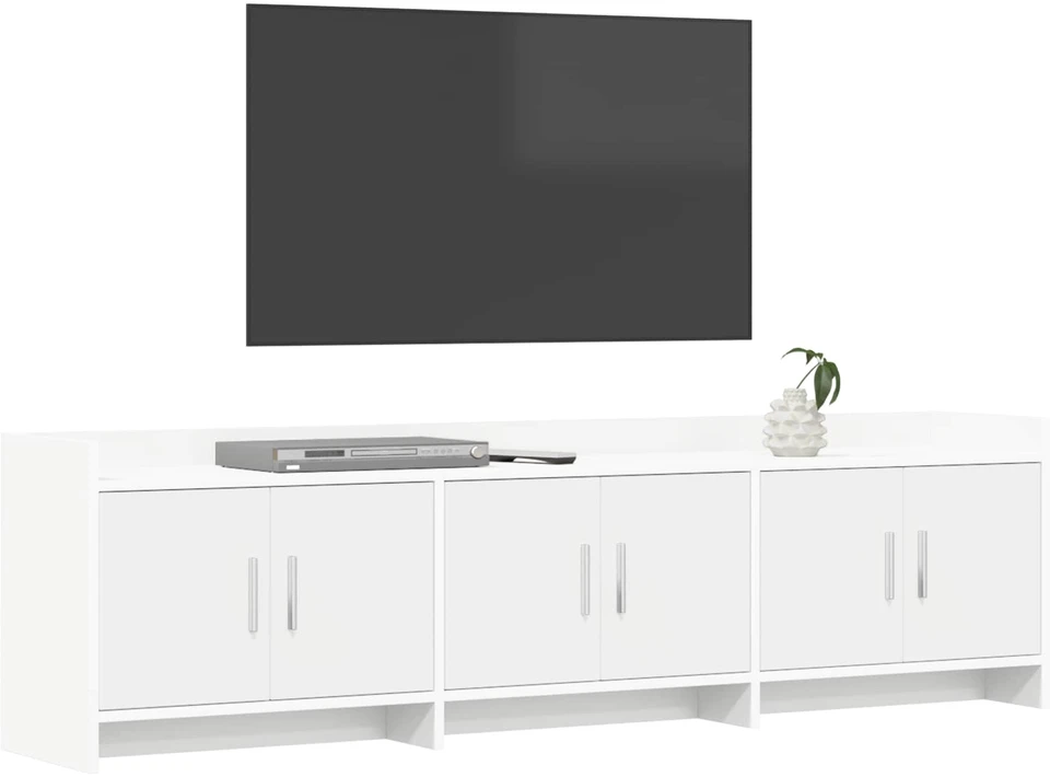 TV staliukas Televizoriaus spintelė 168 x 33 x 47 cm Balta Apdirbta mediena