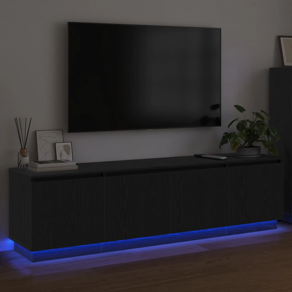 TV staliukas Televizoriaus spintelė 180 x 38 x 49 cm Juodas ąžuolas