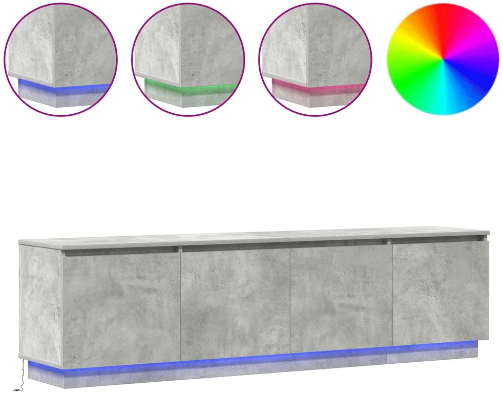 TV staliukas Televizoriaus spintelė 180 x 38 x 49 cm Betono pilka