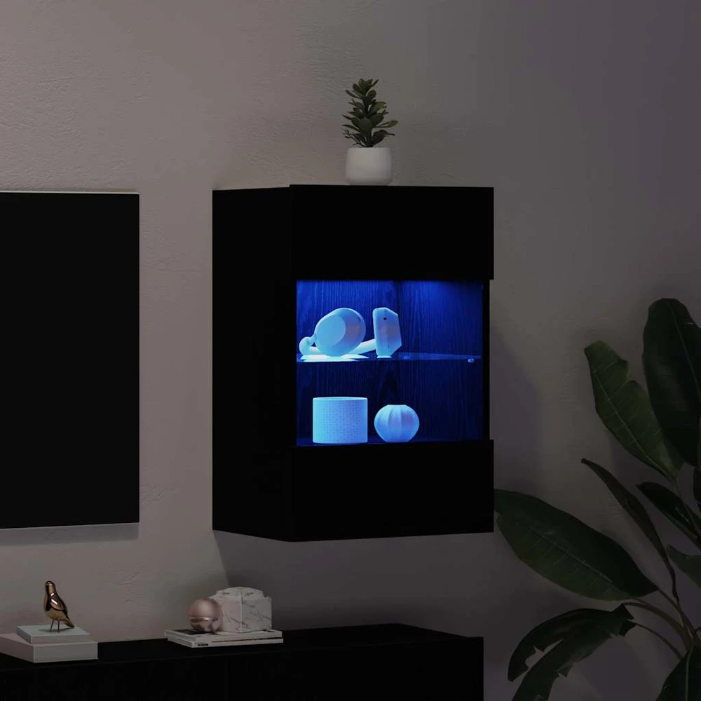 TV staliukas TV spintelių komplektas 2 vnt. Juoda Apdirbta mediena