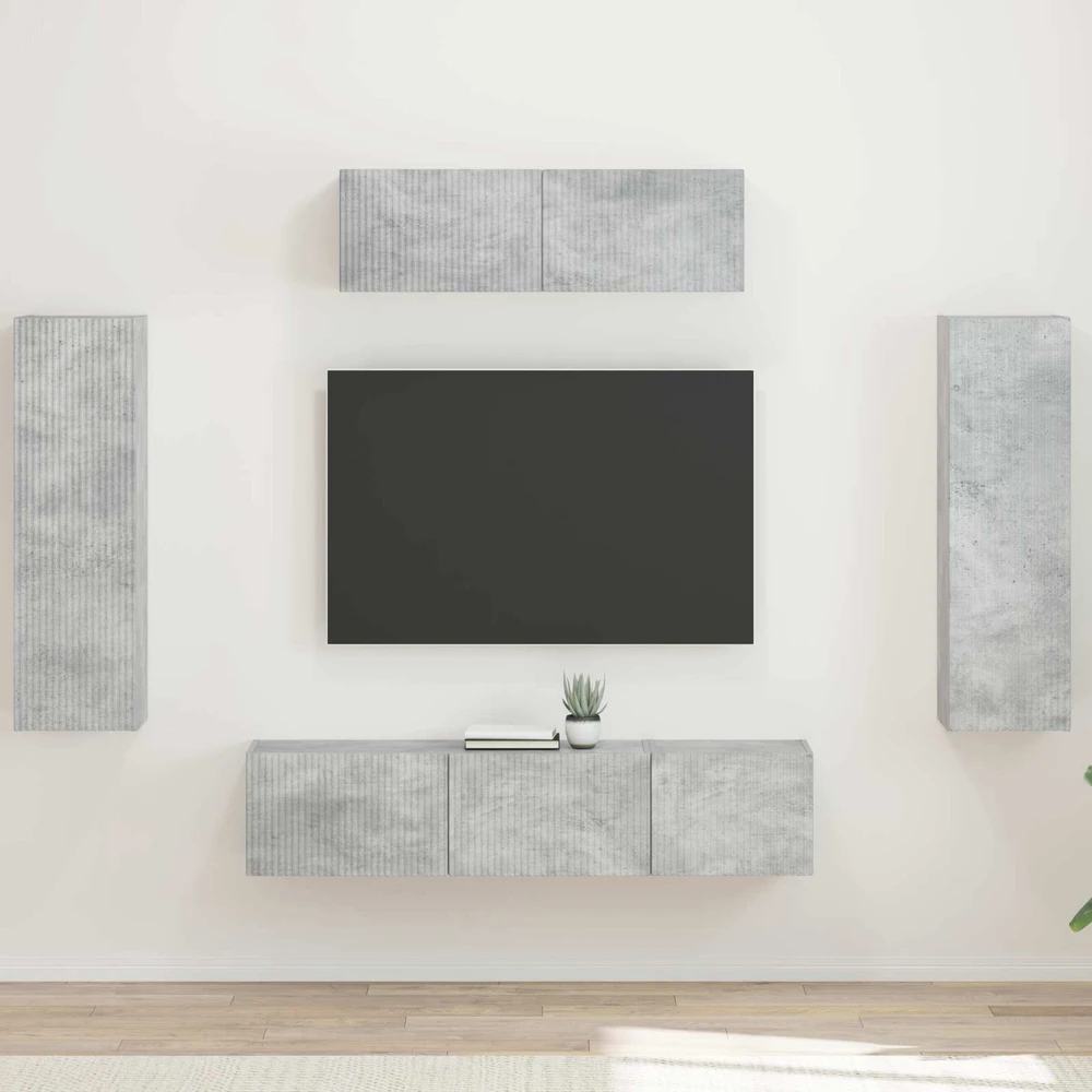 TV staliukas Televizoriaus spintelė 5 vnt. Betono pilka