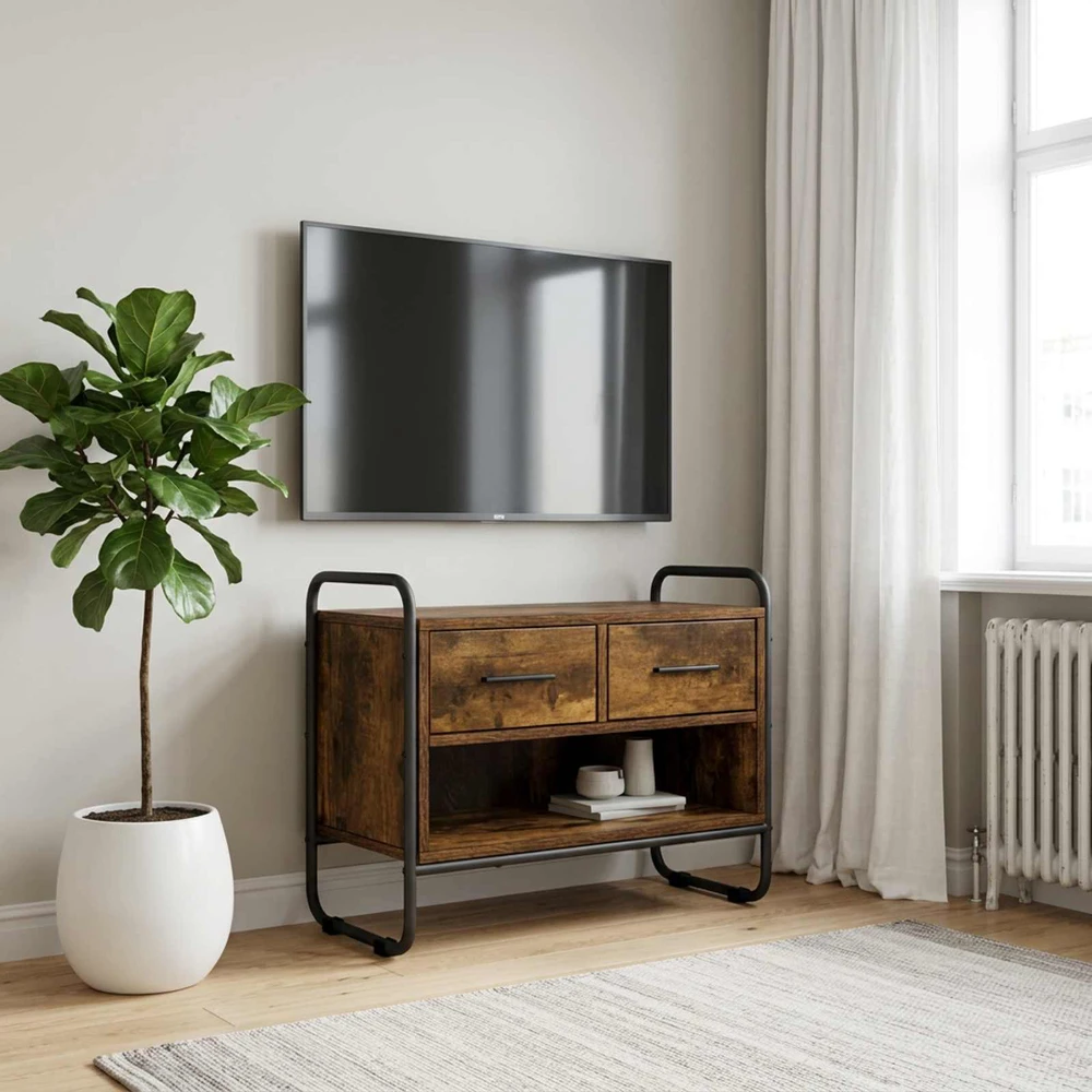TV staliukas Televizoriaus spintelė 60 x 30 x 50 cm Dūminio ąžuolo