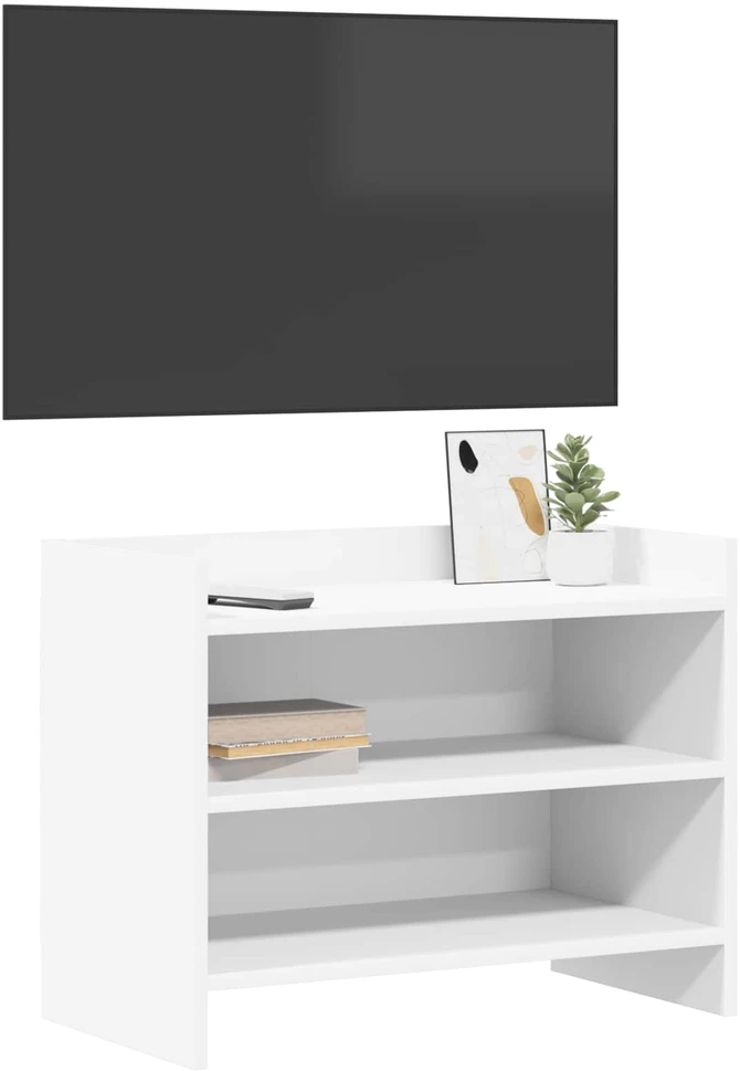 TV staliukas Televizoriaus spintelė 60 x 33 x 47 cm Balta Apdirbta mediena