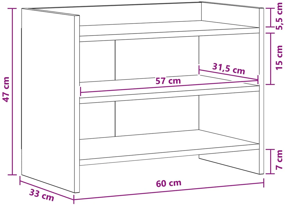 TV staliukas Televizoriaus spintelė 60 x 33 x 47 cm Betono pilka