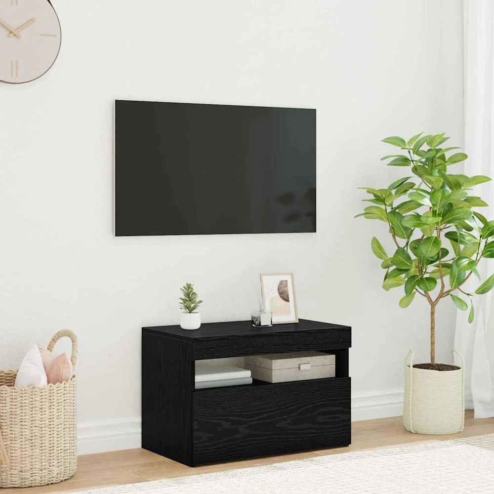 TV staliukas Televizoriaus spintelė 60 x 35 x 40 cm Juodas ąžuolas