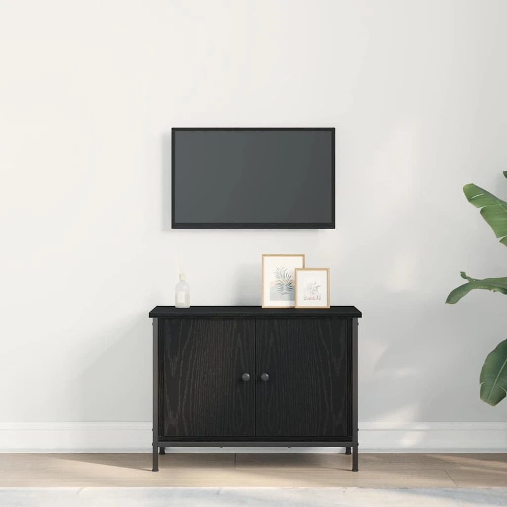 TV staliukas Televizoriaus spintelė 60 x 35 x 45 cm Juodas ąžuolas