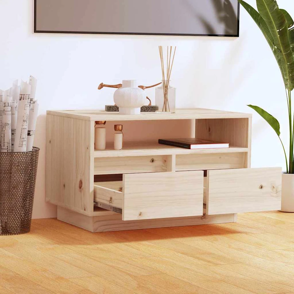 TV staliukas Televizoriaus spintelė, 60x35x37cm, pušies medienos masyvas
