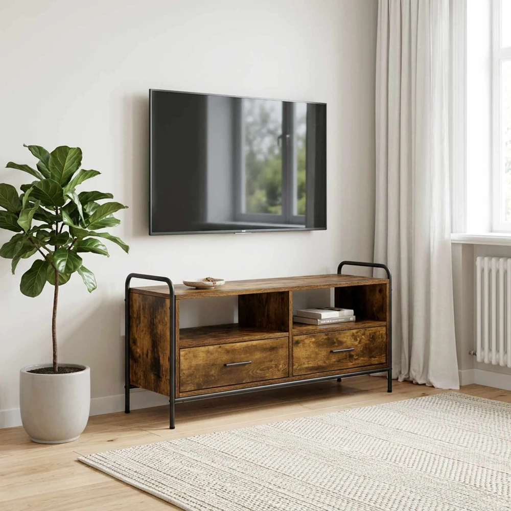 TV staliukas Televizoriaus spintelė 67,5 x 33 x 50 cm Dūminio ąžuolo