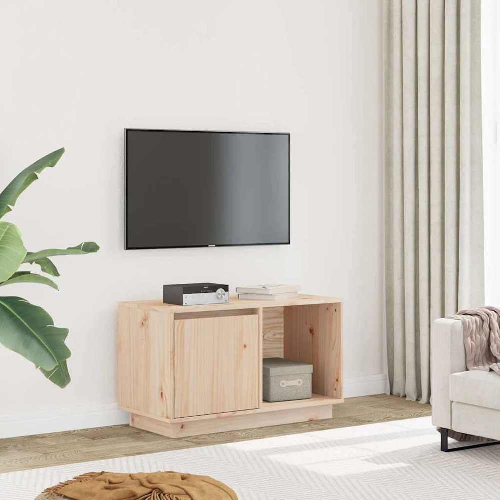 TV staliukas Televizoriaus spintelė, 74x35x44cm, pušies medienos masyvas