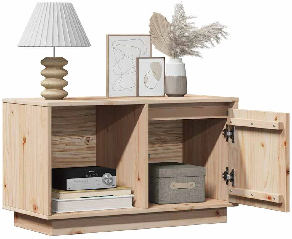 TV staliukas Televizoriaus spintelė, 74x35x44cm, pušies medienos masyvas