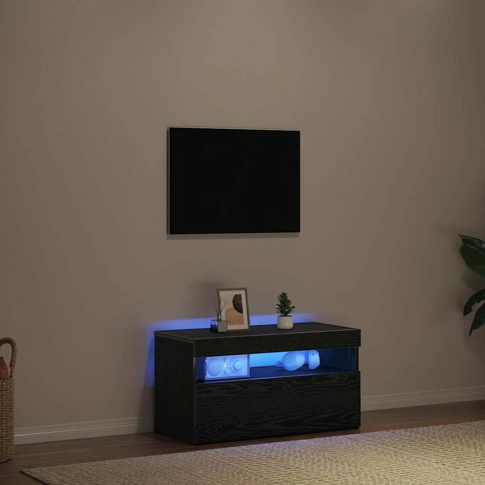 TV staliukas Televizoriaus spintelė 75 x 35 x 40 cm Juodas ąžuolas