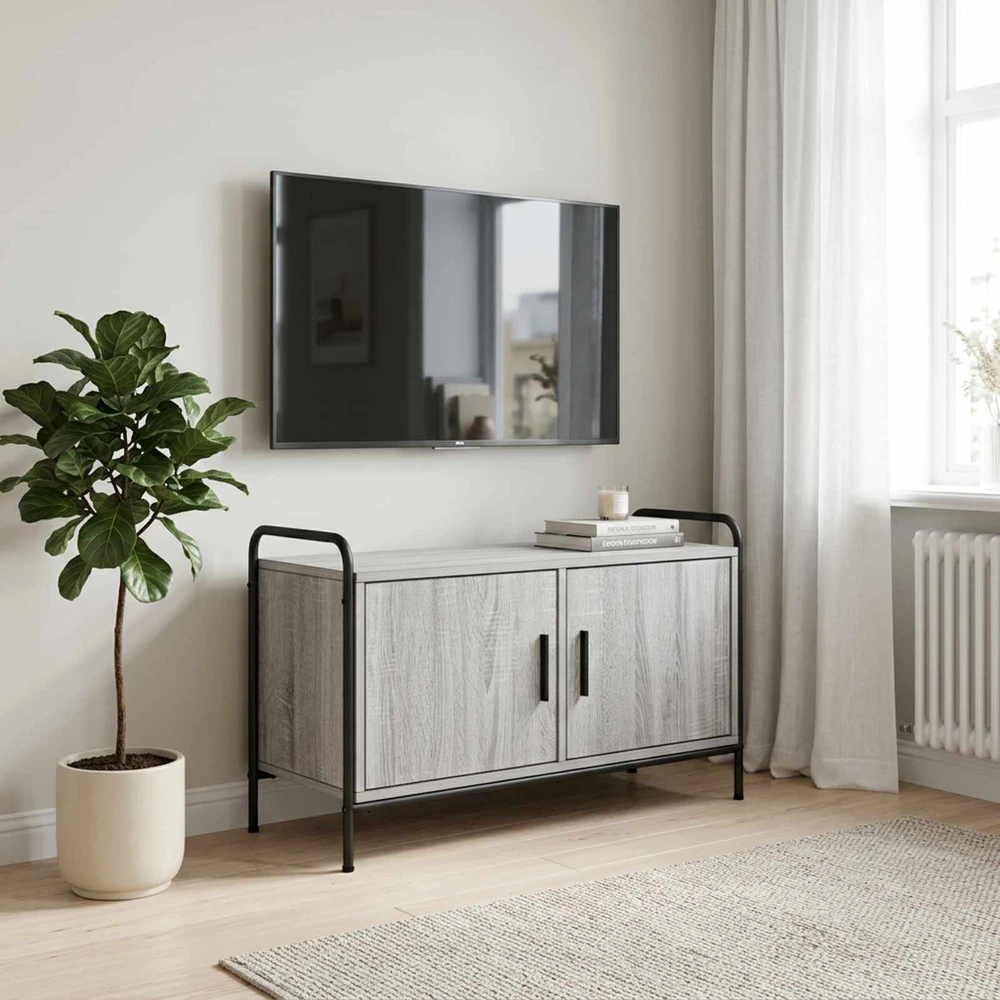 TV staliukas Televizoriaus spintelė 79,5 x 33 x 50 cm Pilka Sonoma