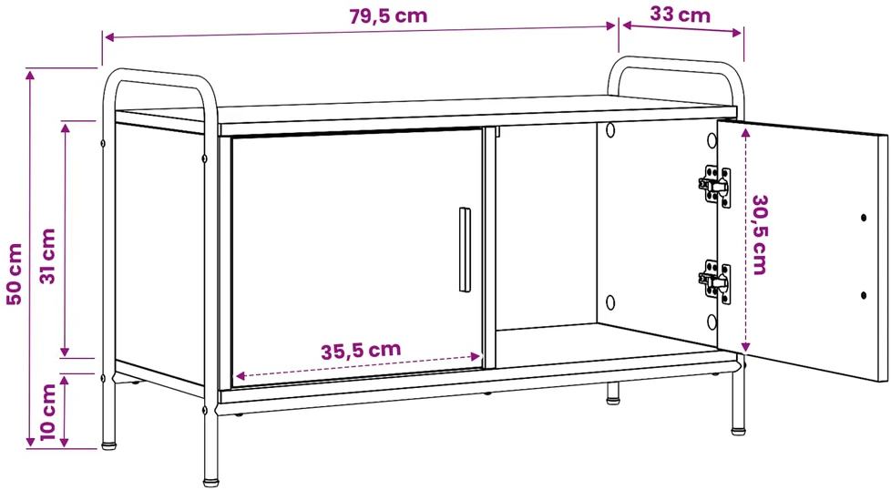 TV staliukas Televizoriaus spintelė 79,5 x 33 x 50 cm Artisano ąžuolo