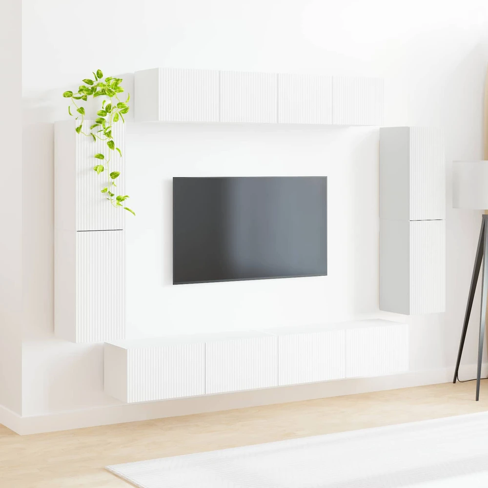 TV staliukas Televizoriaus spintelė 8 vnt. Balta