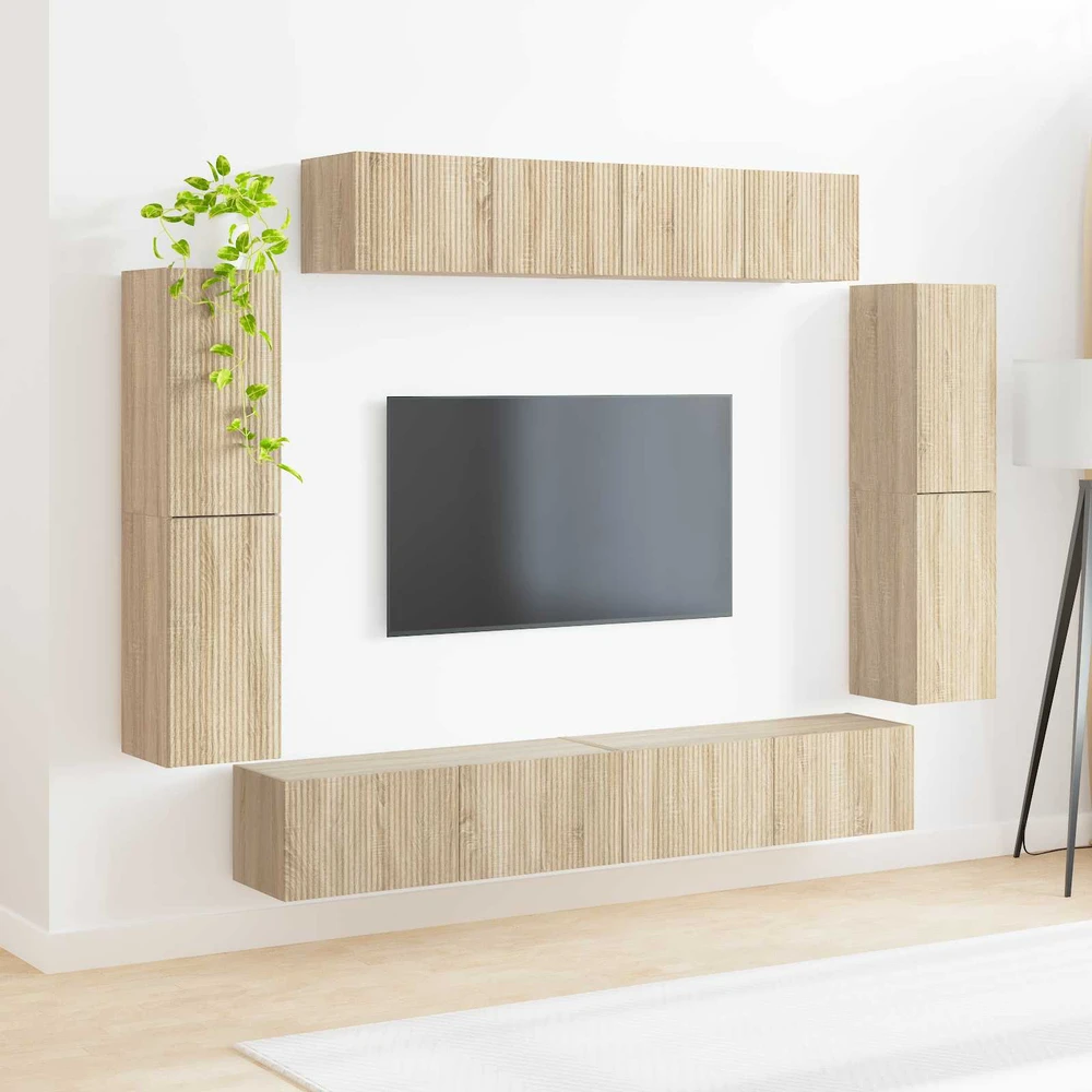 TV staliukas Televizoriaus spintelė 8 vnt. Sonoma ąžuolas