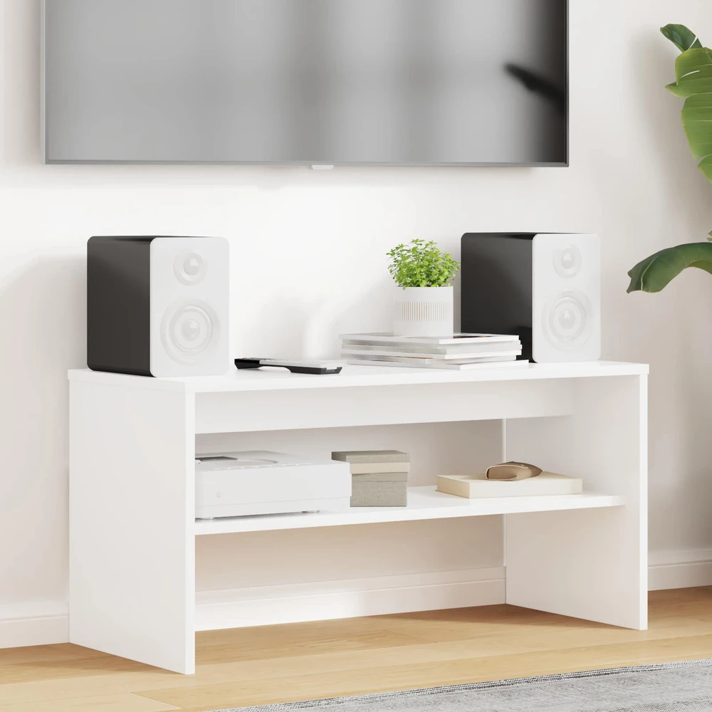 TV staliukas Televizoriaus spintelė 80 x 35 x 40 cm Balta Apdirbta mediena