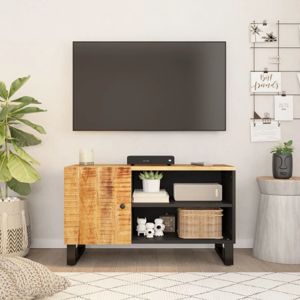 TV staliukas Televizoriaus spintelė, 80x33x46cm, mango/apdirbta mediena