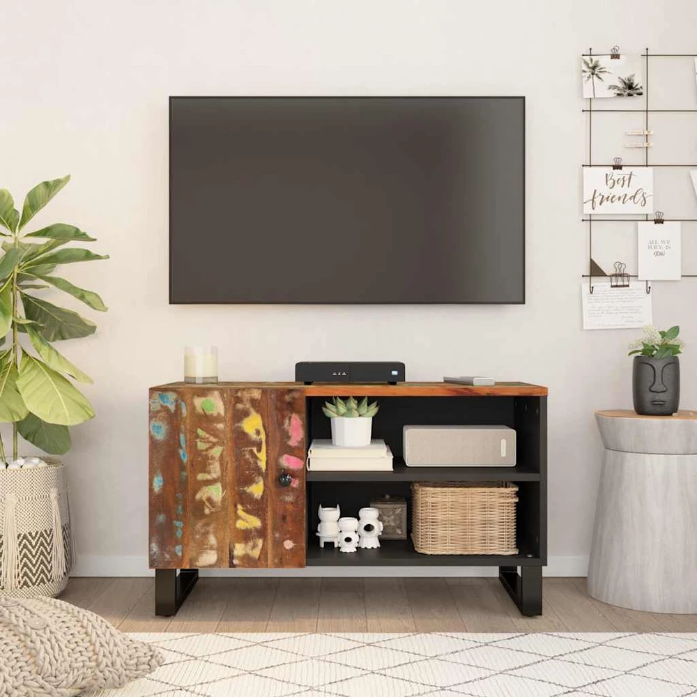 TV staliukas Televizoriaus spintelė, 80x33x46cm, perdirbta/apdirbta mediena