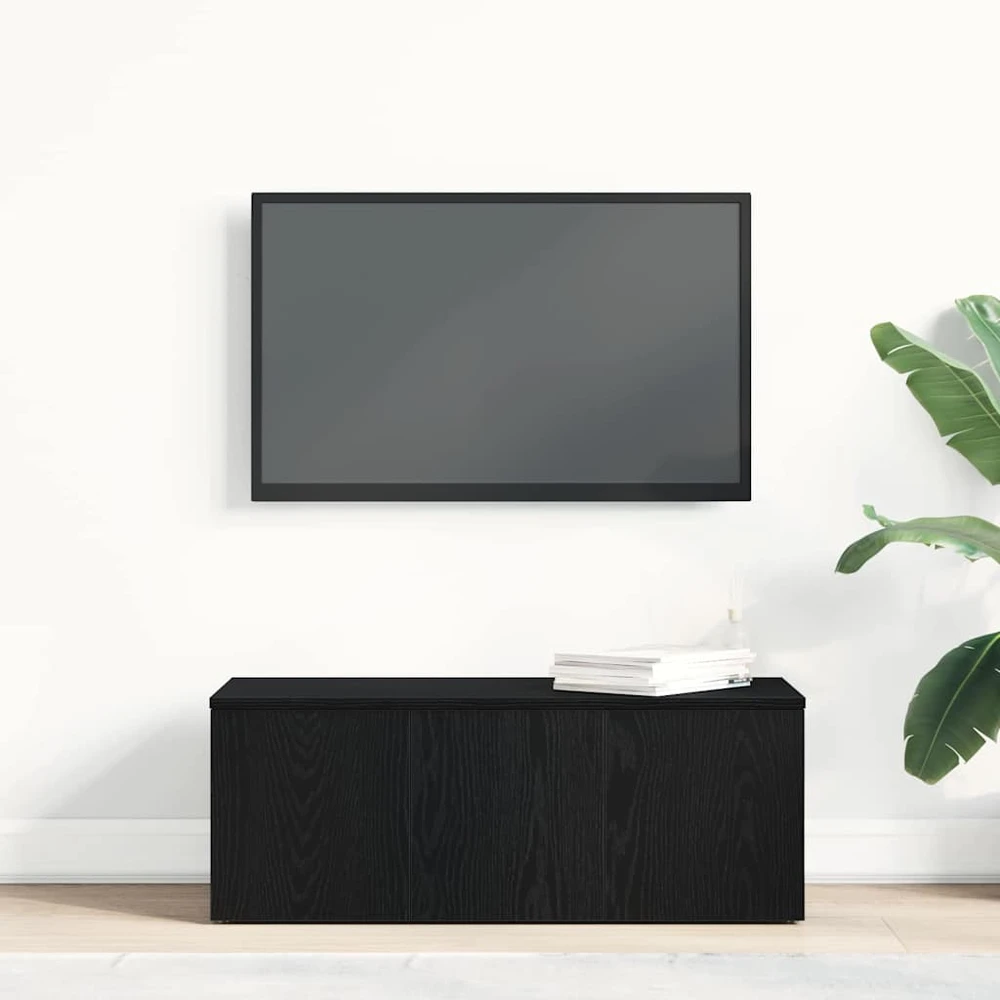 TV staliukas Televizoriaus spintelė 80x34x30 cm Juodas ąžuolas