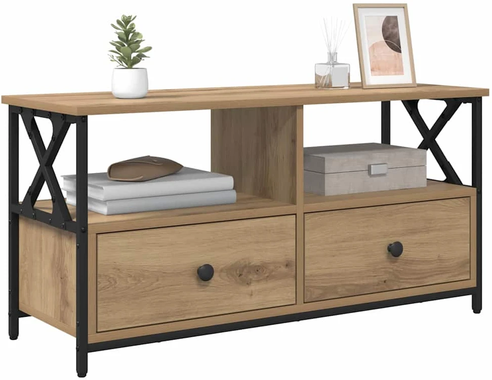 TV staliukas Televizoriaus spintelė 90 x 33 x 45 cm Amatininkų ąžuolas