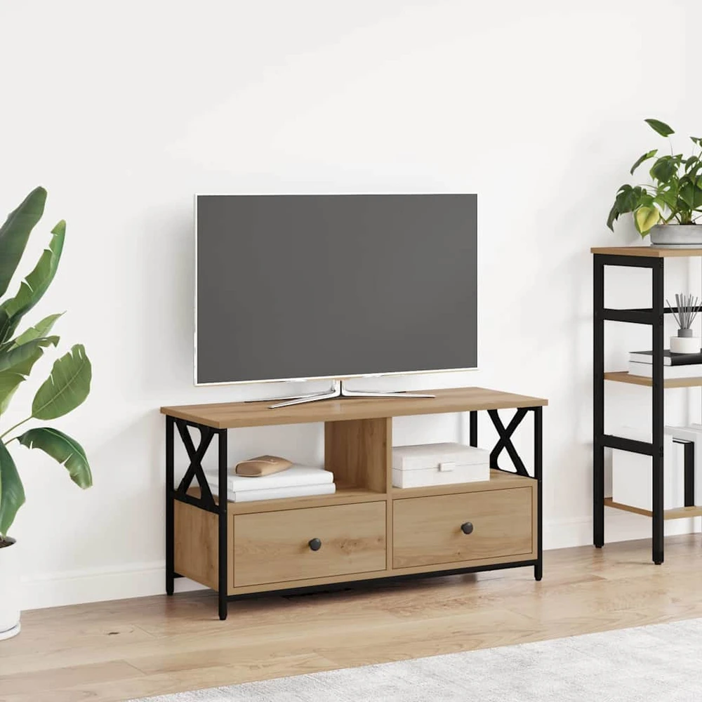 TV staliukas Televizoriaus spintelė 90 x 33 x 45 cm Amatininkų ąžuolas