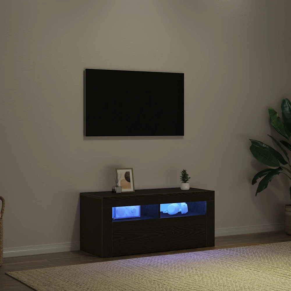 TV staliukas Televizoriaus spintelė 90 x 35 x 40 cm Juodas ąžuolas