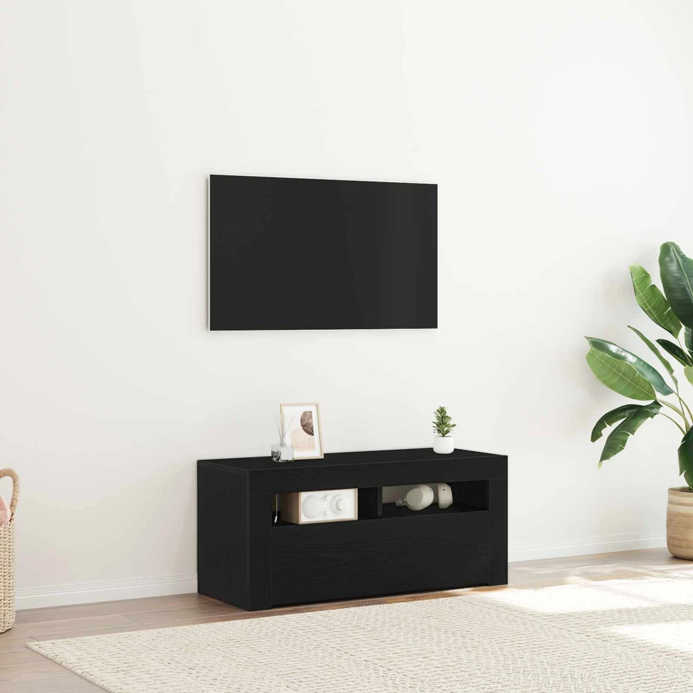 TV staliukas Televizoriaus spintelė 90 x 35 x 40 cm Juodas ąžuolas