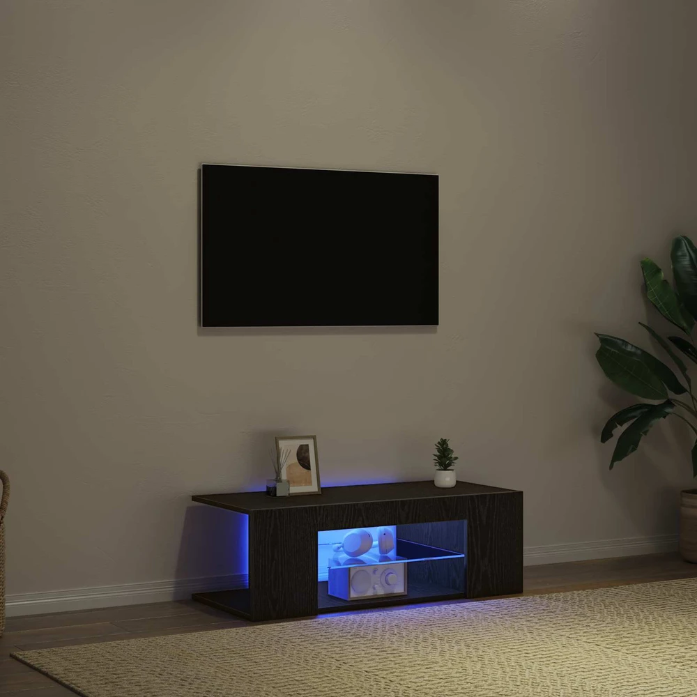 TV staliukas Televizoriaus spintelė 90 x 39 x 30 cm Juodas ąžuolas