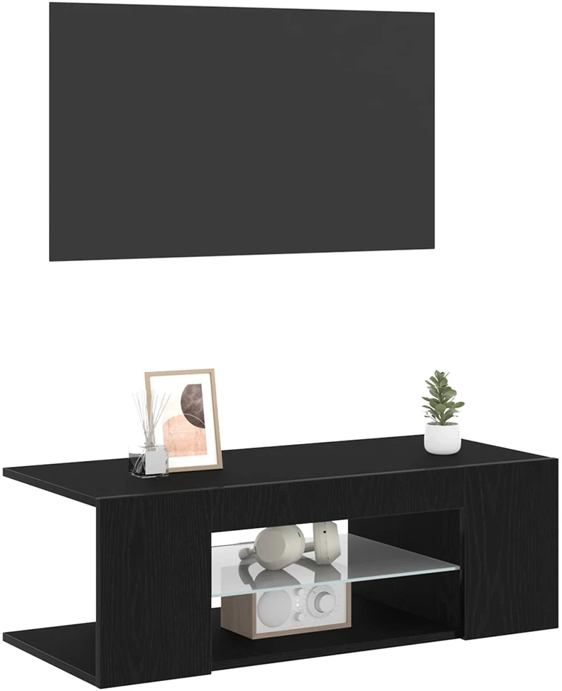 TV staliukas Televizoriaus spintelė 90 x 39 x 30 cm Juodas ąžuolas