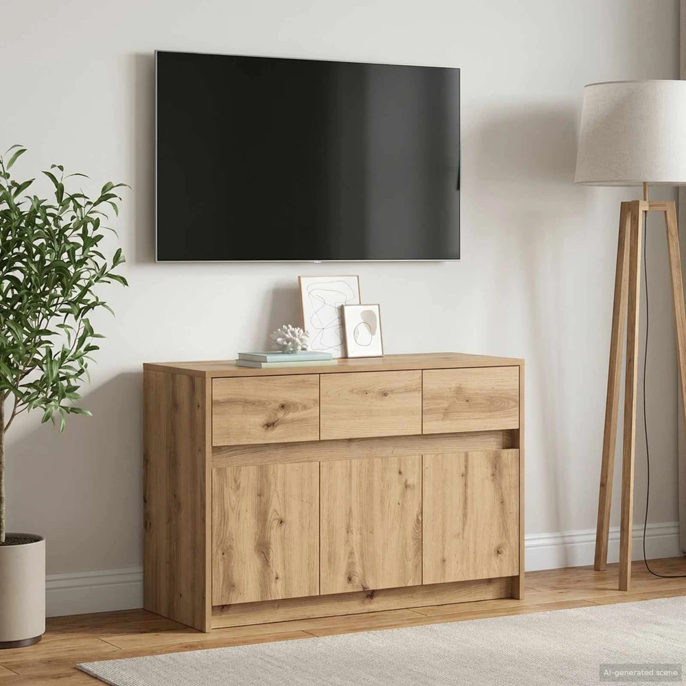 TV staliukas Televizoriaus spintelė 91 x 34 x 61 cm Artisano ąžuolo