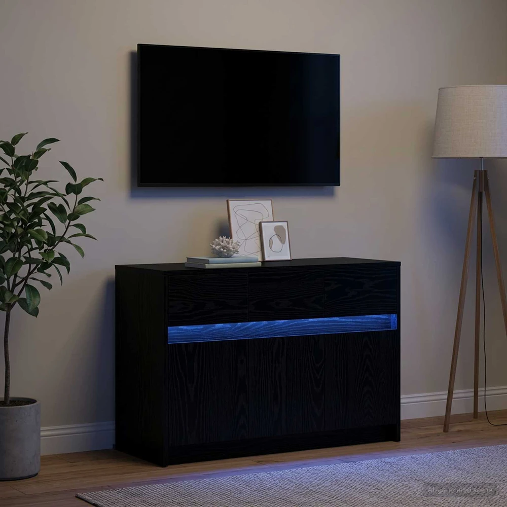 TV staliukas Televizoriaus spintelė 91 x 34 x 61 cm Juodojo ąžuolo